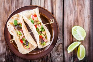 homemade tacos with salmon