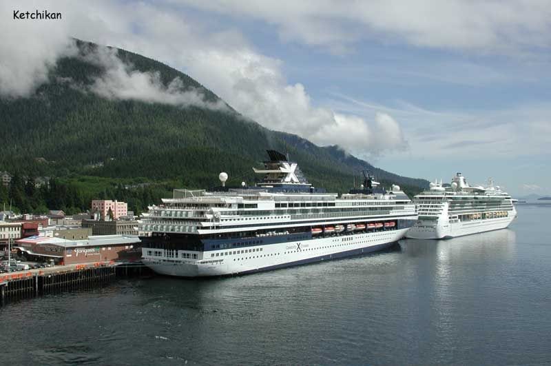 Cruide ship docked in Ketchikan, Alaska