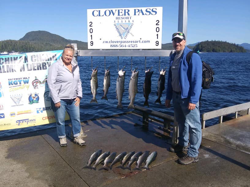 Captain Murray took this couple out for 4 hours of salmon fishing and loaded up …