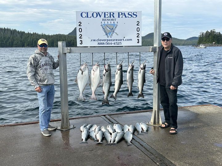 4 hours out on a halibut trip with Captain Hunter and after they caught that lim…