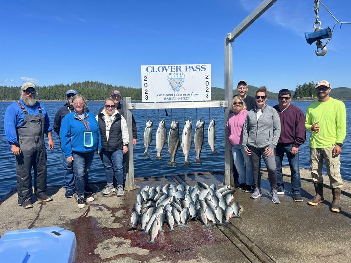 This group of 8 from Minnesota are sending home a freezer full of salmon out fis…