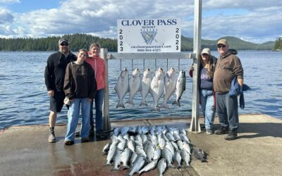 This group spent all day out with Captain Hunter and caught limits of coho and h…